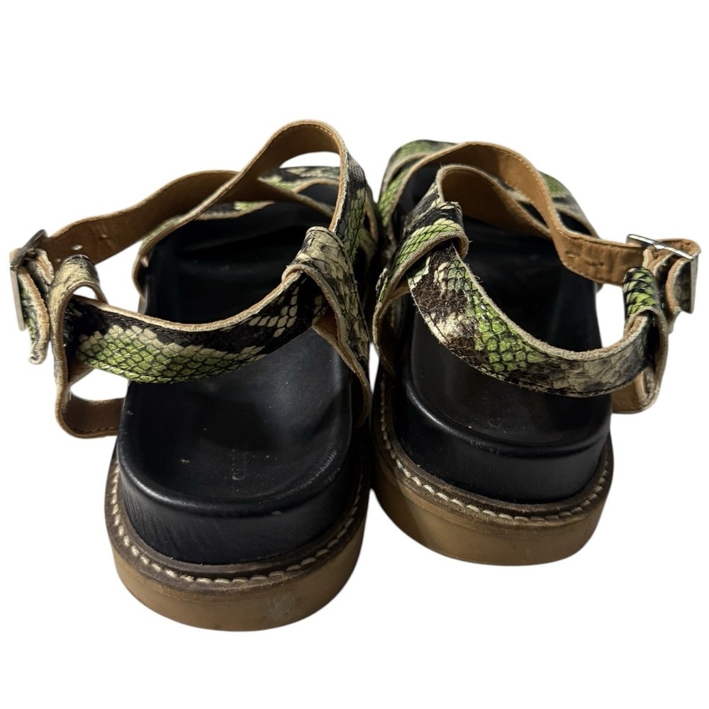 Ganni leather green snake skin print sandals Sz 36 - Picture 5 of 6